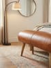 KADIMA DESIGN Sitzbank | Echtleder/Holz, 100x53x40cm, Springbock
