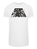 F4NT4STIC Long Cut T-Shirt Star Wars Logo Space Sketch in weiß