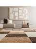 KADIMA DESIGN Teppich Hochflor Shaggy Waschbar Karo RHEIN Strapazierfähig in Mokka