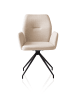 SalesFever Esszimmerstuhl modern 180° drehbar aus Webstoff in Beige