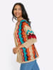 Sieh an! Ajourstrickjacke in sand-erdbeere-gemustert