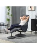 HOMCOM Relaxsessel mit Fußhocker-76B x 81T x 105H cm-Dunkelgrau