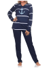 NORMANN Langarm Pyjama Schlafanzug Maritimer Look - 84862 in marine