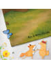 Mr. & Mrs. Panda Handtuch Otter Blumenstrauß Design mit Spruch in Grau Pastell
