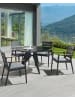 Beliani 4er-Set Gartenstuhl TAVIANO in Schwarz/Grau/Braun