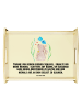 Mr. & Mrs. Panda tablett aus holz Hase Blume mit Spruch in Gelb Pastell