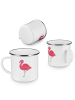 Mr. & Mrs. Panda Tasse Emaille Flamingo Classic ohne Spruch in Weiß