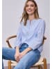 Street One Chambray buttoned roundneck Bluse in Original Blue