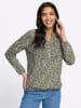Sieh an! Langarm-Shirt in khaki-ecru-bedruckt