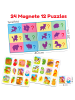 MAGNIKON Magnetische Puzzles Tiere und Futter 2-teilig Magnetpuzzles für 2 Jährige