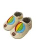 Yalion Elfenbeinfarbene Baby-Leder-Laufschuhe Heißluftballonmotiv