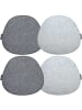 DuneDesign 4er Set Filz Stuhlkissen Hygge in Grau