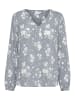 Kaffe Langarm-Bluse KAfloa Regular fit in Blue / Chalk Big Flower Print