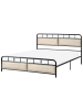 Beliani Doppelbett BREUILLET in Schwarz/Beige - (W) 165 x (H) 95 x (L) 207 cm