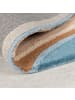 KADIMA DESIGN Wollteppich Wellen Muster, Abstrakt, Wohnzimmer in Multicolor-Blau