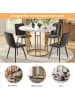 ABRIHOME Runder Esstisch aus Metall und MDF-Marmor in Gold