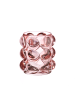 MARELIDA Teelichthalter BUBBLE Glas Windlicht H: 9cm in rosa