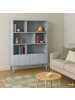home24 home24 Regal aus lackiertem MDF & massiver Buche in Rot, 120 x 160 x 35 cm in Hellgrau