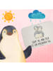 Mr. & Mrs. Panda Badeteppich Pinguine Kuscheln mit Spruch in Weiß