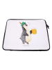 Mr. & Mrs. Panda Notebook Tasche Pinguin Bier ohne Spruch in Weiß
