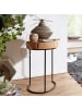 KADIMA DESIGN Beistelltisch AKOLA Massiv-Holz Wohnzimmer-Tisch Metallbeine in Akazie