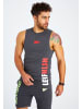 Leif Nelson Herren Gym-Stringer Herren Gym-Stringer LN-8283 in anthrazit-rot