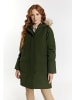 DreiMaster Damen Winterparka Mit Kunstfell in Dunkelgrün