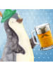 Mr. & Mrs. Panda Bierglas Igel händchenhaltend mit Spruch in Transparent