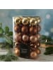 MARELIDA 30er Set Christbaumkugeln Weihnachtskugeln bruchfest D: 6cm in braun, gold
