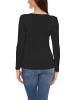 Alkato Alkato Damen Langarm Shirt mit O-Ausschnitt in schwarz