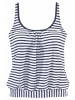 Venice Beach Oversize-Tankini-Top in weiß-marine-gestreift