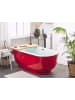 Beliani Freistehende Badewannen TESORO in Rot/Weiß/Silber