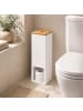 relaxdays Toilettenpapier Aufbewahrung in Weiß/ Natur - (B)14 x (H)46,5 x (T)14 cm
