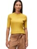 Zero  Feinstrickpullover kurzarm mit Rüschenkante in Oil Yellow