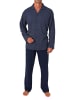 NORMANN Langarm Schlafanzug Pyjama zum durchknöpfen - 86527 in marine