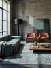 KADIMA DESIGN Teppich Wolle Handgetuftet LEVEN Skandinavisch Geometrisch Modern in Blau