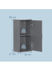 relaxdays Hängeschrank in Graublau - (B)30 x (H)62 x (T)21 cm