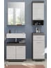 Inn.Furn Badmöbel-Set weiß Hochglanz, grau 4-teilig 112 cm, Komplettset mit 7 Fächern