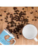 Mr. & Mrs. Panda Emaille Tasse Brautpaar Herzen mit Spruch in Sky Blue
