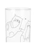 Mr. & Mrs. Panda Wasserglas Otter Hände halten mit Spruch in Transparent