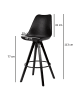 FineBuy Barstuhl in Schwarz / Kunstleder / 49x53x113