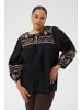 KAFFE curve Langarm-Bluse KCkit Loose fit in Black Deep