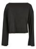 Urban Classics Urban Classics Damen Ladies Short Modal Bateau Necklinie Longsleeve in black