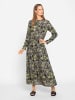 Heine Druckkleid in khaki-schwarz-bedruckt