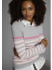AJC Strickpullover in grau-rosa-himbeere