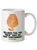 Mr. & Mrs. Panda Riesenkaffeetasse Katze Mittelfinger mit Spruch in Weiß