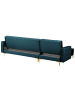 Beliani Ecksofa ABERDEEN in Grün/Gold - (W) 267 x (H) 83 x (L) 168 cm