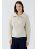 Oui Troyer-Pullover aus Baumwollmischung in Offwhite