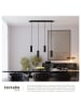 tectake Pendelleuchte, 4-flammig, 40 W, Industrial-Style, 75 x 9 x 146 cm