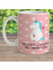 Mr. & Mrs. Panda Kaffeetasse Einhorn Baby mit Spruch in Rot Pastell
